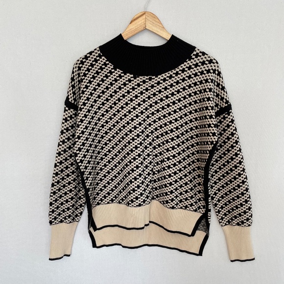 VICI Women’s Size Medium Alma Cross Jacquard Mock Neck Sweater - Picture 1 of 5